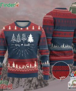Merry And Bright Christmas Trees Ugly Christmas Sweater Holiday Tee Xmas Gift