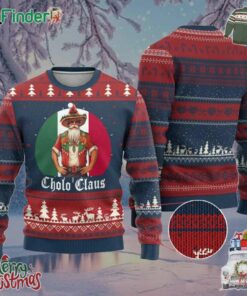 Mexico Xmas Ugly Christmas Sweater Cholo Claus Mexican Santa Sombrero Feliz Navidad