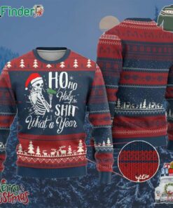 Skeleton Christmas Ugly Christmas Sweater Ho Ho Holy Shit What A Year Funny Boujee Xmas Vibe