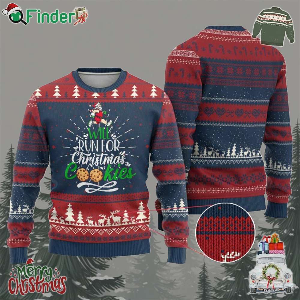 Xmas Gymer Ugly Christmas Sweater Will Run For Christmas Cookies Santa Running Race Xmas Gymer Ugly Christmas Sweater Will Run For Christmas Cookies Santa Running Race