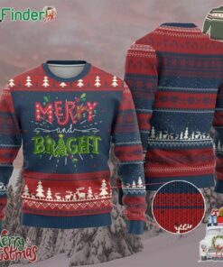 Merry And Bright Christmas Tree Xmas Holiday Ugly Christmas Sweater