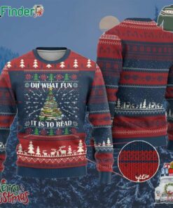 Reading Christmas Ugly Christmas Sweater Oh What Fun It Is To Read Books Xmas Tree Funny Ugly Sweater
