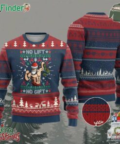 Xmas Gymer Ugly Christmas Sweater No Lift No Gift Santa Gym Coach