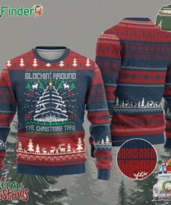 Xmas Gun Lover Ugly Christmas Sweater Glocking Around The Christmas Tree