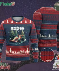 Xmas Car Racing Ugly Christmas Sweater Box Box Box Xmas Tree Colorful Light