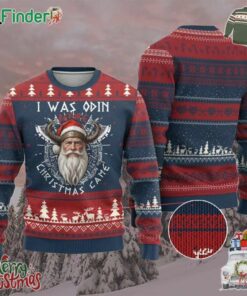 Xmas Viking Ugly Christmas Sweater I Was Odin Before Christmas Came Santa Viking Warriors