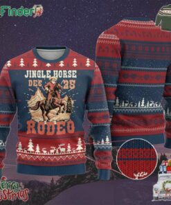 Xmas Cowboy Ugly Christmas Sweater Vintage Jingle Horse Rodeo Funny Howdy Western