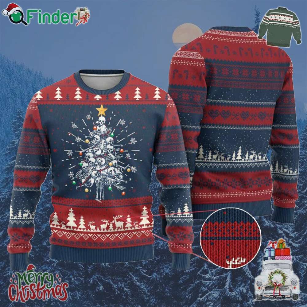 Skeleton Xmas Ugly Christmas Sweater Skull Christmas Tree Skeleton Xmas Ugly Christmas Sweater Skull Christmas Tree