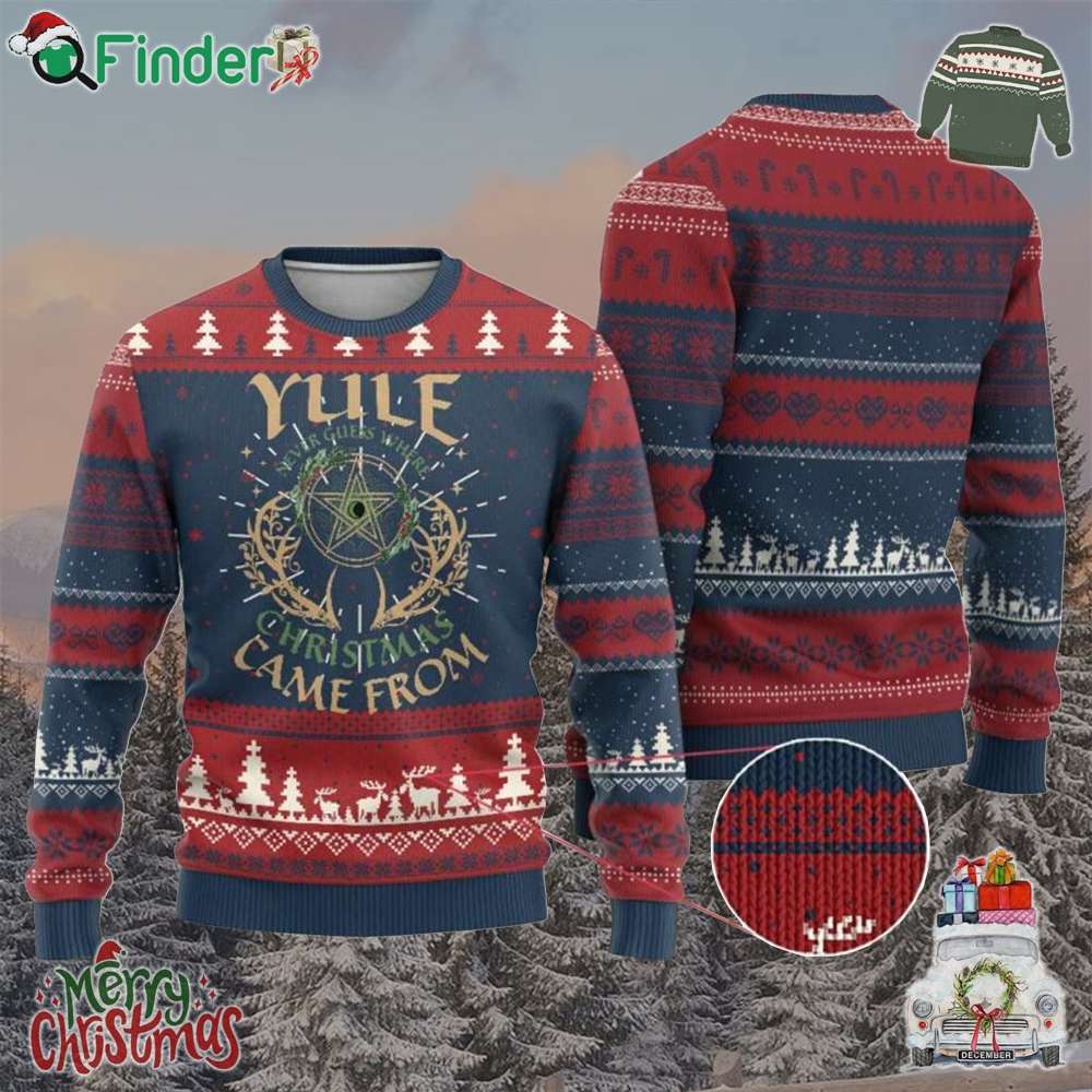 Yule Never Guess Where Xmas Come From Ugly Christmas Sweater Pentagram Circle Yule Never Guess Where Xmas Come From Ugly Christmas Sweater Pentagram Circle