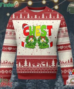 Christmas Couples Ugly Christmas Sweater Chestnuts Xmas Matching Family Funny Chest Skeleton