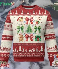 Christmas Tree Retro Coquette Bow Ugly Christmas Sweater Santa Claus Candy Festive Xmas Vibes