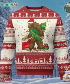 Bigfoot Christmas Ugly Christmas Sweater Believe Sasquatch Lovers Xmas Tree Lights