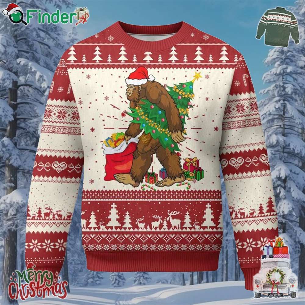 Bigfoot Christmas Ugly Christmas Sweater Believe Sasquatch Lovers Xmas Tree Lights Bigfoot Christmas Ugly Christmas Sweater Believe Sasquatch Lovers Xmas Tree Lights