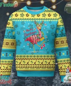 Christmas Flamingo Ugly Christmas Sweater Tropical Xmas Family Beach Vacation