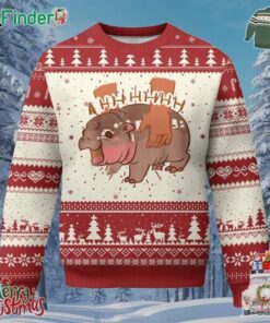 Baby Hippo Moo Deng Ugly Christmas Sweater Bouncy Pig In Thai Picture The Cute Pygmy Hippopotamus