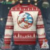 Funny Xmas Ugly Christmas Sweater Santa Tsunami Is Eating Ginger Bread Xmas