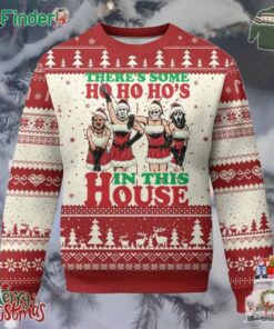 Funny Xmas Ugly Christmas Sweater There Is Some Ho Ho Hos In This House Horror Character Dancing