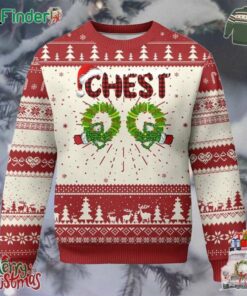 Couples Matching Ugly Christmas Sweater Chest Nuts Funny Couples Chestnuts