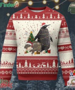 Christmas Pesto And Moo Deng Friendship Ugly Christmas Sweater King Penguin Baby Hippo Viral Meme