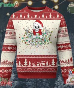Christmas Skeleton Ugly Christmas Sweater Its Fine Im Fine Everything Is Fine Xmas Light Funny