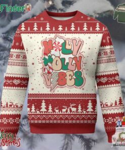 Groovy Christmas Ugly Christmas Sweater Holly Jolly Vibes