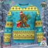 Bigfoot Ugly Christmas Sweater Pineapple Tree Lights Funny Hawaiian Xmas Sasquatch Lovers