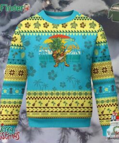 Dabbing Pineapple Christmas Tree Lights Ugly Christmas Sweater Hawaiian Hawaii Tropical Xmas Men Gifts Sunglasses On