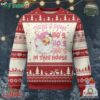 Christmas Pink Santa Ugly Christmas Sweater Theres Some Hos In This House Retro Xmas Vibe