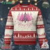 Christmas Pink Ugly Christmas Sweater Leopard Print Trees