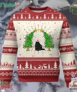 Cute Cat Ugly Christmas Sweater Kitty Cat Lover Xmas Tree Lights