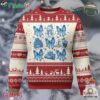 Coquette Bow Ugly Christmas Sweater Cozy Winter Xmas Gift Blue Holiday