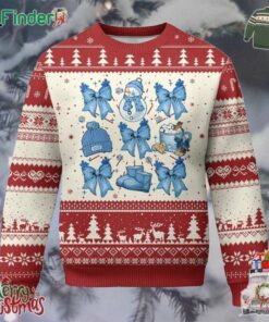 Coquette Bow Ugly Christmas Sweater Cozy Winter Xmas Gift Blue Holiday