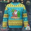 Xmas In Hawaii Ugly Christmas Sweater Flamingo Float Xmas Palm Tree Surfboard Cute Santa At Beach