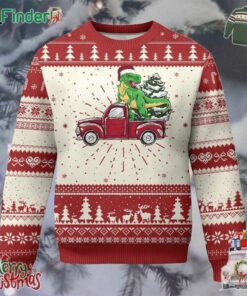 Dinosaur Christmas Tree Ugly Christmas Sweater Merry Rexmas Xmas Pet Dino Trex Red Truck Family