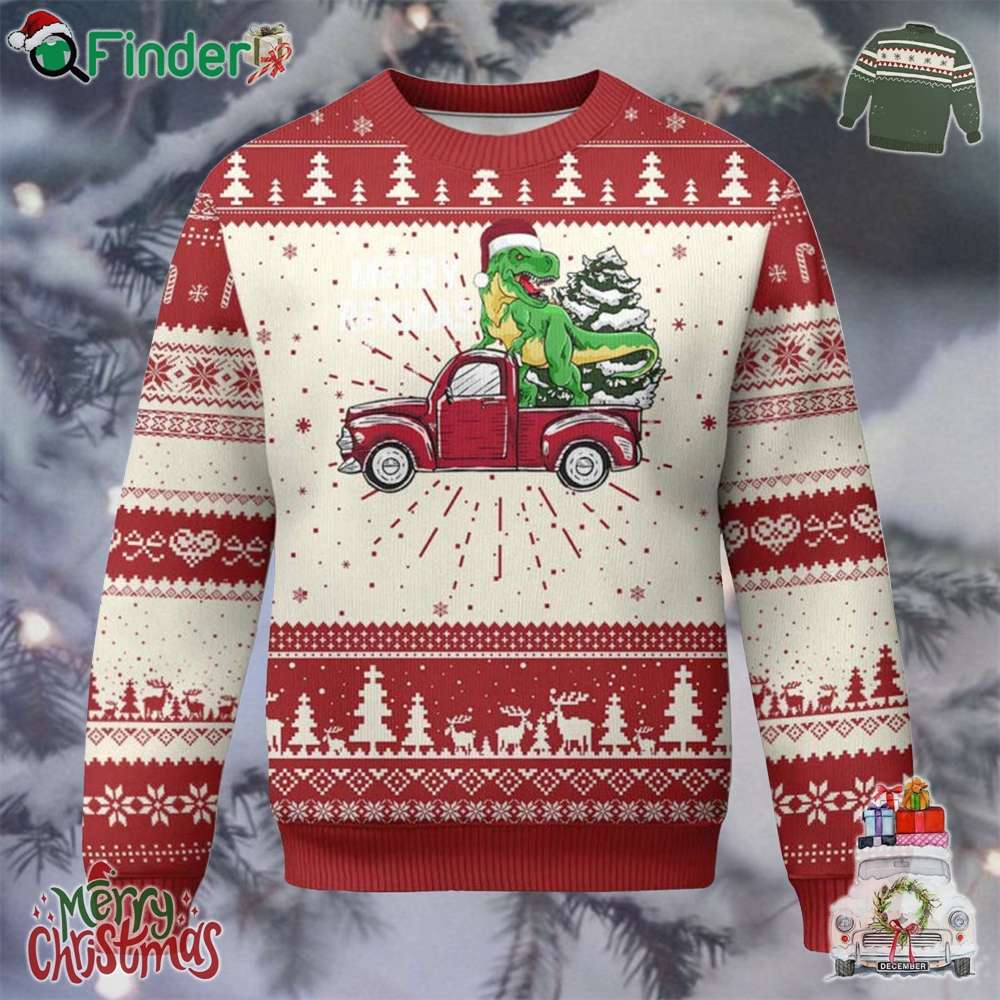Dinosaur Christmas Tree Ugly Christmas Sweater Merry Rexmas Xmas Pet Dino Trex Red Truck Family Dinosaur Christmas Tree Ugly Christmas Sweater Merry Rexmas Xmas Pet Dino Trex Red Truck Family