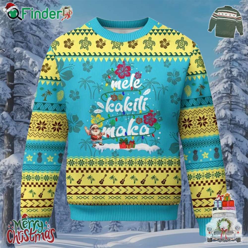 Hawaiian Christmas Tree Ugly Christmas Sweater Mele Kalikimaka Beach Family Vacation Xmas Hawaii Santa Hawaiian Christmas Tree Ugly Christmas Sweater Mele Kalikimaka Beach Family Vacation Xmas Hawaii Santa