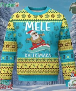 Hawaiian Christmas Ugly Christmas Sweater Mele Kalikimaka Hawaii Surfing Santa Tropical Beach
