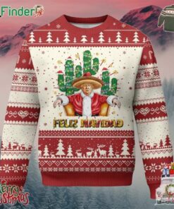 Funny Mexico Xmas Trump Ugly Christmas Sweater Feliz Navidad Trump Santa