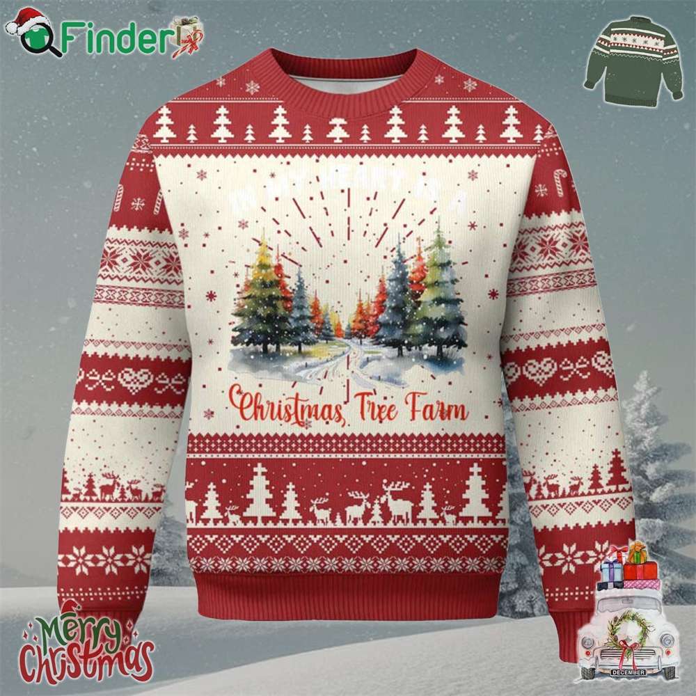 Funny Christmas Ugly Christmas Sweater In My Heart Is A Xmas Tree Farm Retro Vintage Clothing Funny Christmas Ugly Christmas Sweater In My Heart Is A Xmas Tree Farm Retro Vintage Clothing