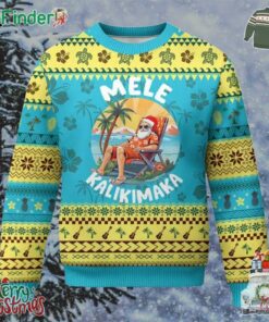 Xmas In Hawaii Ugly Christmas Sweater Mele Kalikimaka Hawaiian Tropical Sunbath Santa