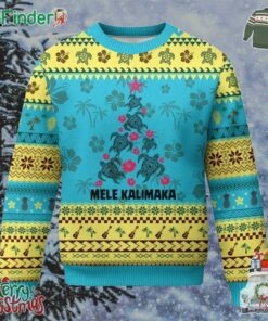 Xmas In Hawaii Ugly Christmas Sweater Mele Kalikimaka Kakau Tattoo Turtle Xmas Tree