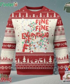 Funny Christmas Ugly Christmas Sweater Its Fine Im Fine Everthing Is Fine Xmas Lights