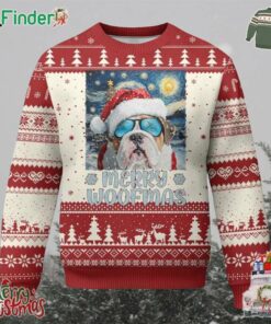 Funny Xmas Bulldog Ugly Christmas Sweater Merry Woofmas Christmas Starry Night Dog Lover