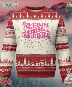 Funny Pink Xmas Ugly Christmas Sweater Sleigh Girl Sleigh Reindeer