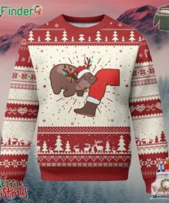 Funny Moo-deng Christmas Ugly Christmas Sweater Moodengmas Xmas Baby Pygmy Hippo Cute Zoo For Family Tee