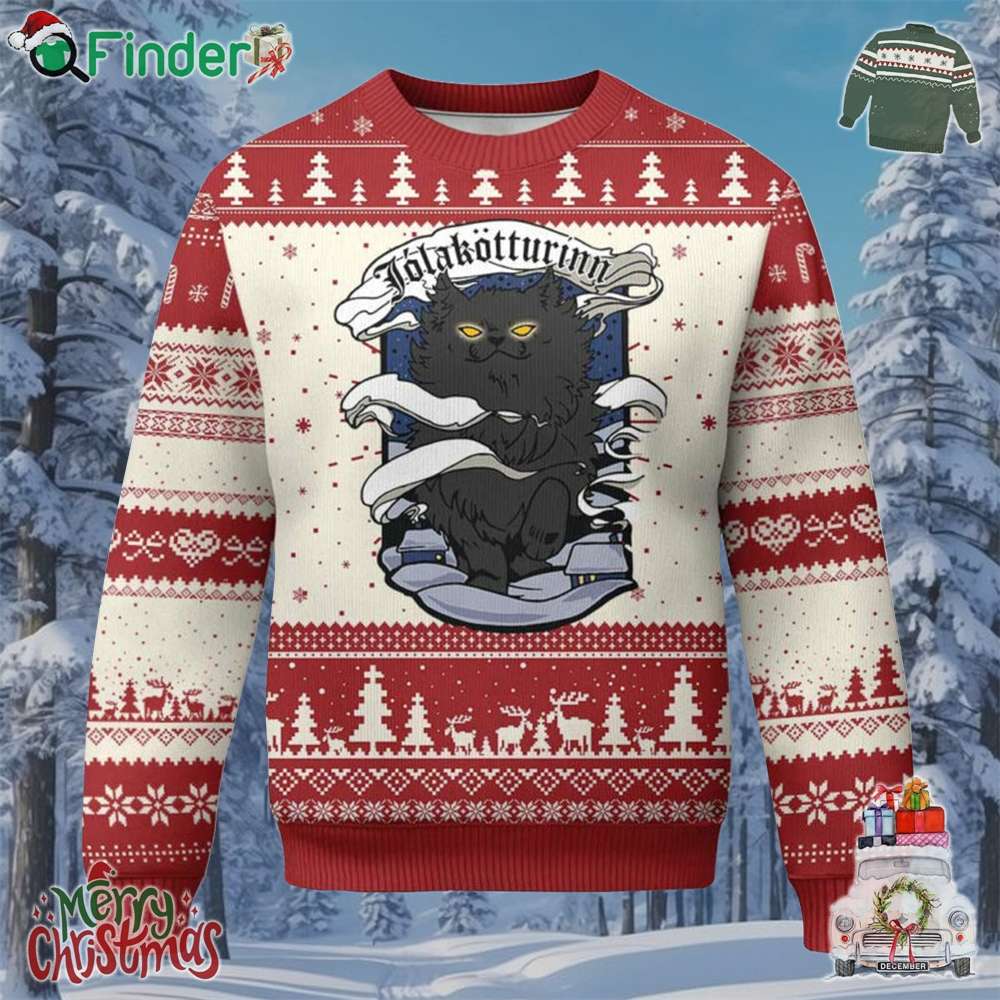 Icelandic Xmas Ugly Christmas Sweater Yule Cat Jolakotturinn Xmas Eve Icelandic Xmas Ugly Christmas Sweater Yule Cat Jolakotturinn Xmas Eve