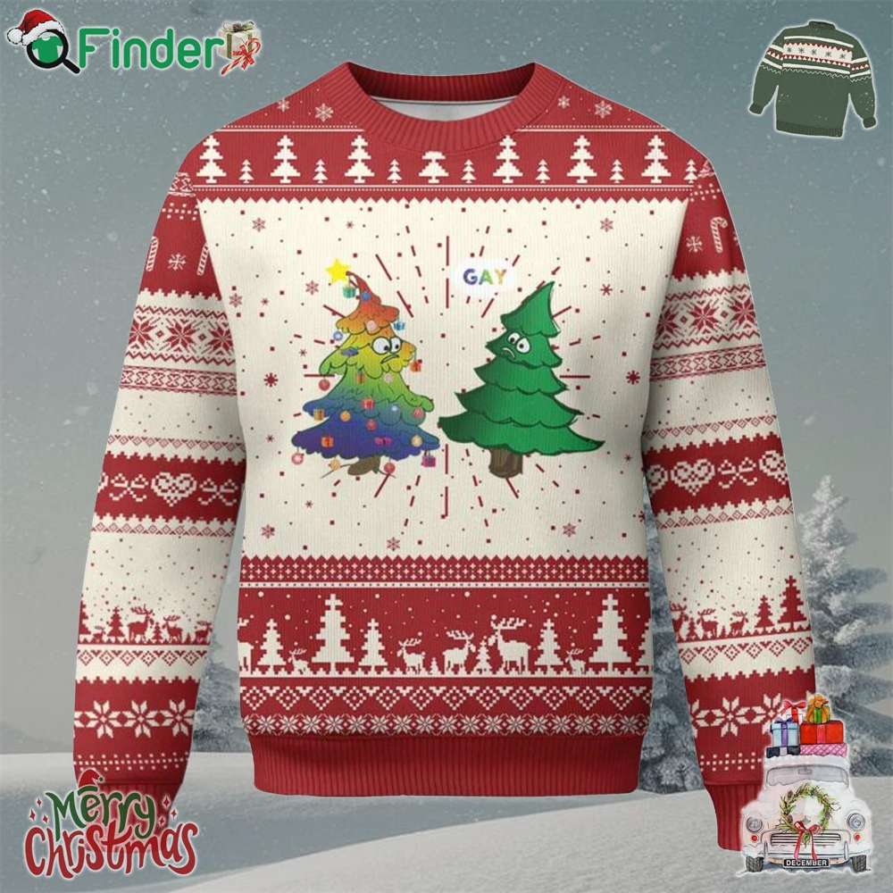 Funny Gay Xmas Ugly Christmas Sweater Rainbow Christmas Tree Lgbt Funny Gay Xmas Ugly Christmas Sweater Rainbow Christmas Tree Lgbt