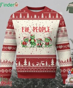 Funny Xmas Cat Ugly Christmas Sweater Ew People Green Cat Santa