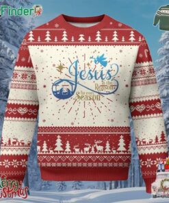 Jesus Is The Reason For The Season Ugly Christmas Sweater Nativity Scene