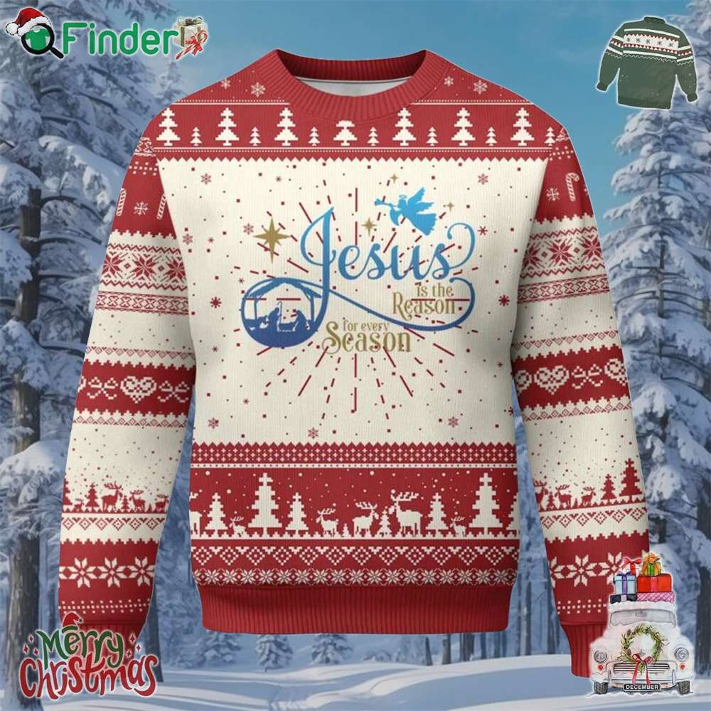 Jesus Is The Reason For The Season Ugly Christmas Sweater Nativity Scene Jesus Is The Reason For The Season Ugly Christmas Sweater Nativity Scene